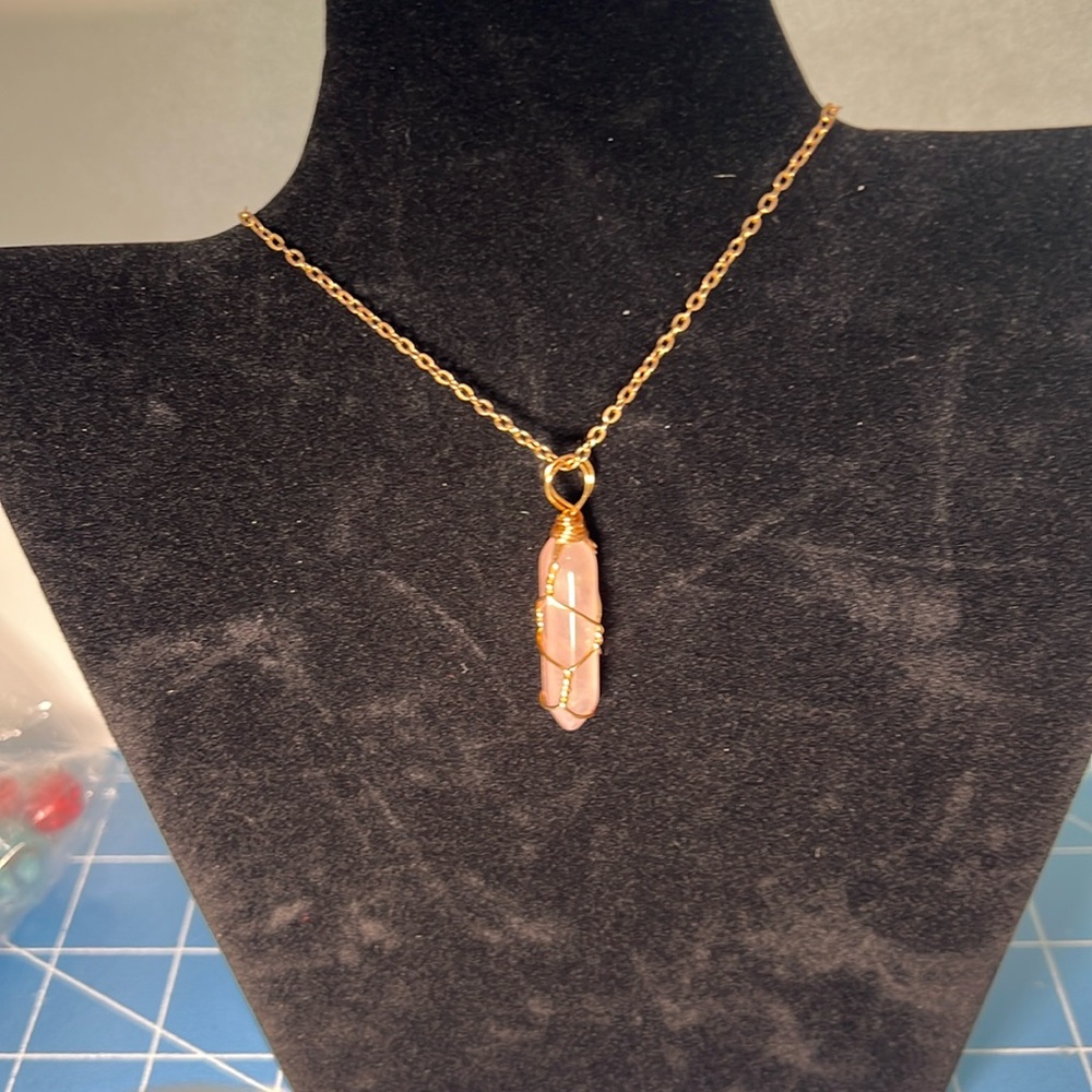 Rose quartz necklace